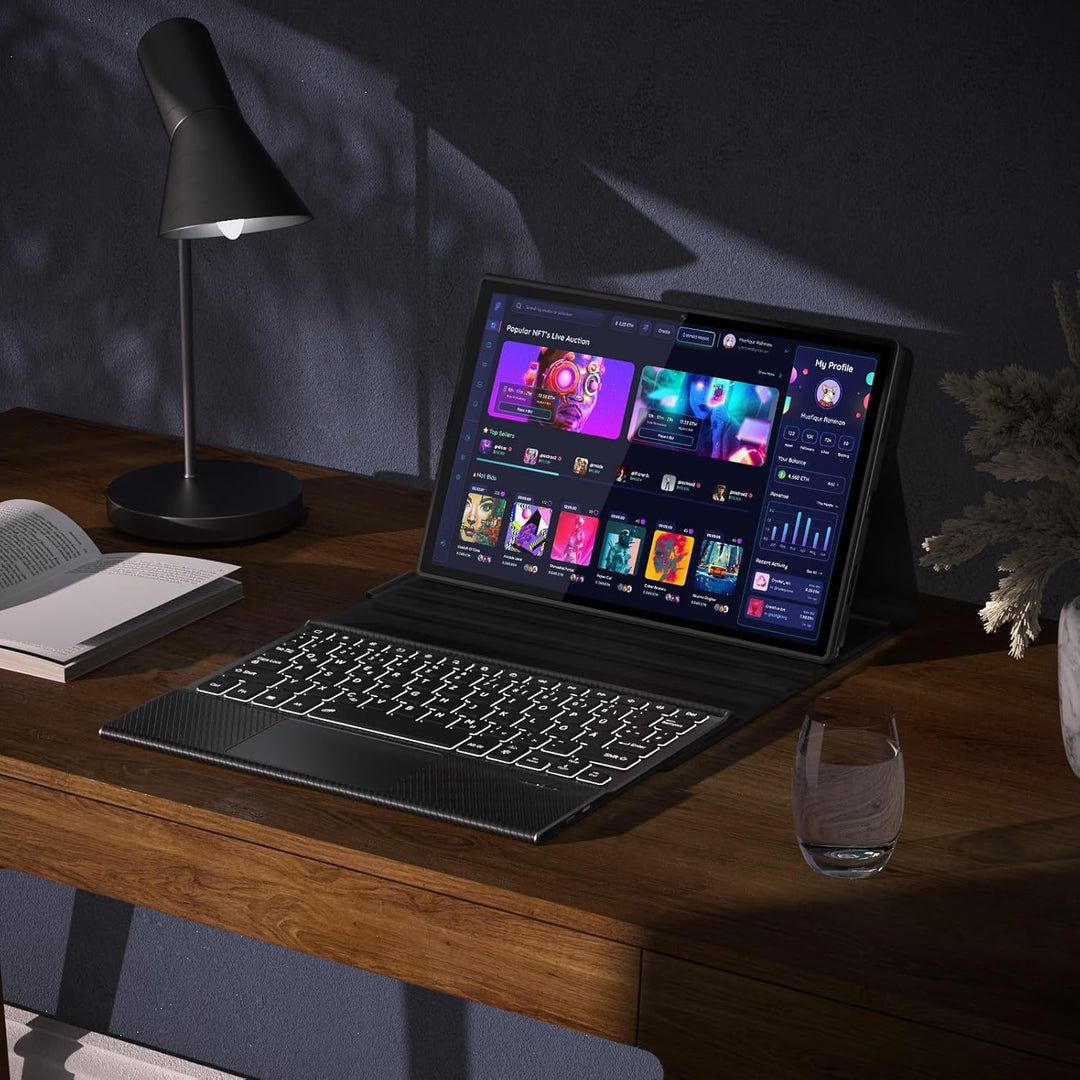 DoohowCase Bluetooth Tastatur Hülle mit Trackpad für Google Pixel Tablet 11 Zoll 2023, wiederaufladb