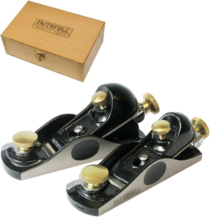 Faithfull - 9.1/2 & 60,1/2 Einhandhobel in Holzkiste - FAIPLANEBPS