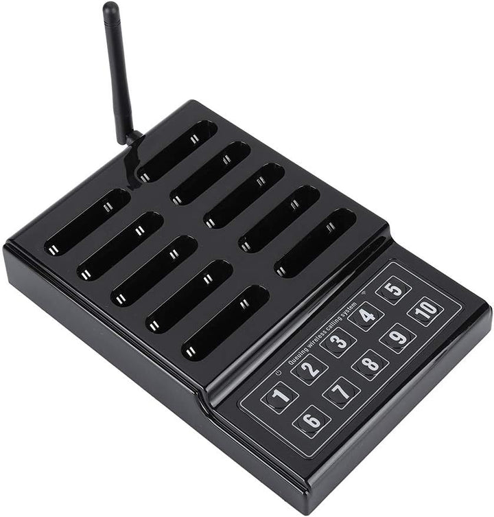 Drahtloses Pager-System für Restaurants, Warteschlangen-Anrufsystem, 10-Kanal-Anruftastatur 10 Pager