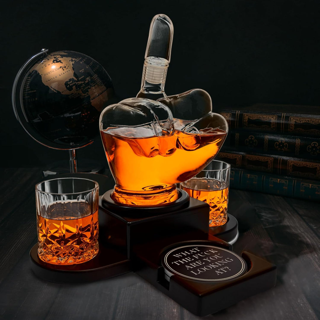 Middle Finger Decanter Funny Gift, Novelty Whiskey Decanter or use as Wine Decanter. Middle Finger G