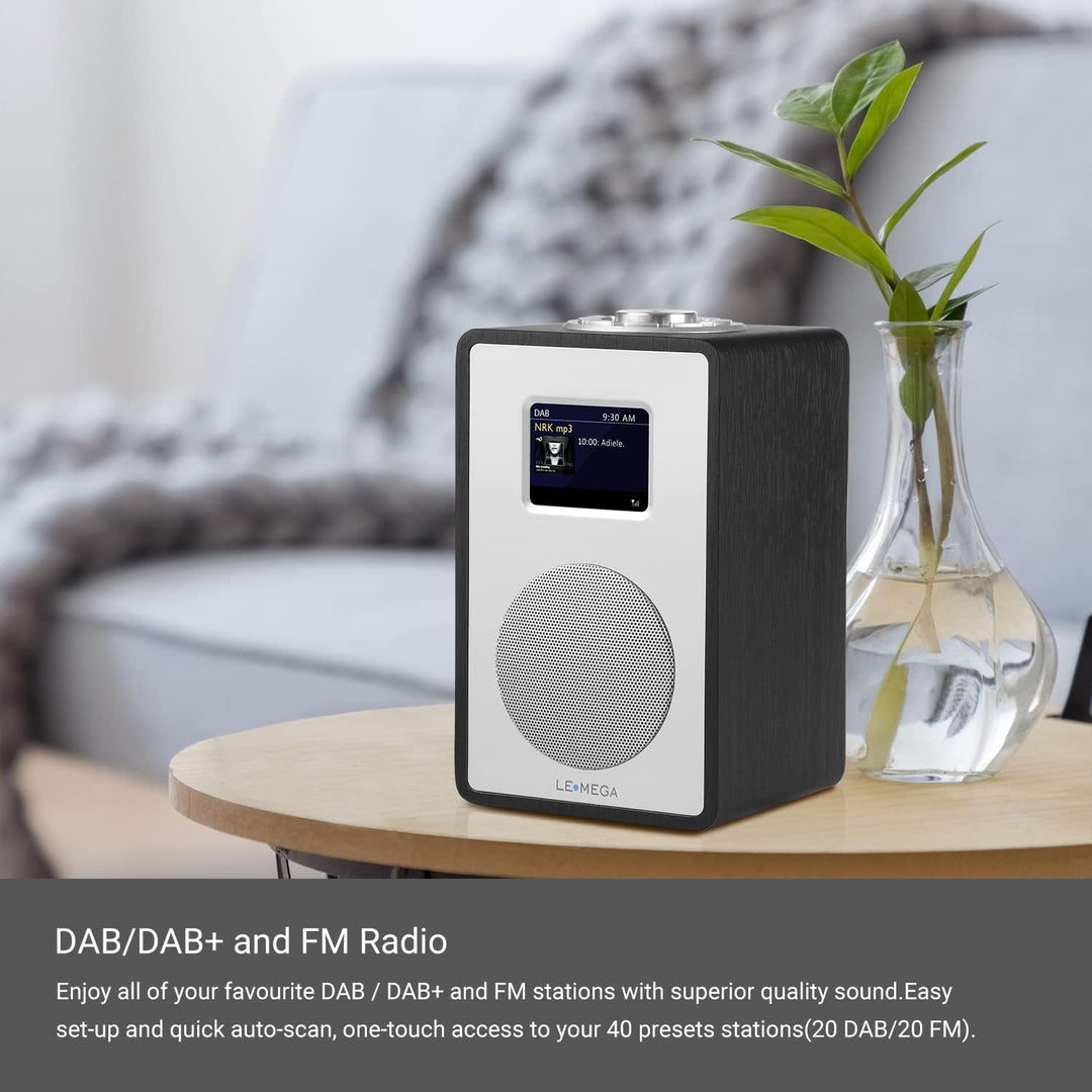LEMEGA CR4 DAB/DAB+ und UKW Digitalradio,Bluetooth Lautsprecher, DAB Radio,Doppelwecker,Küchen/Schla