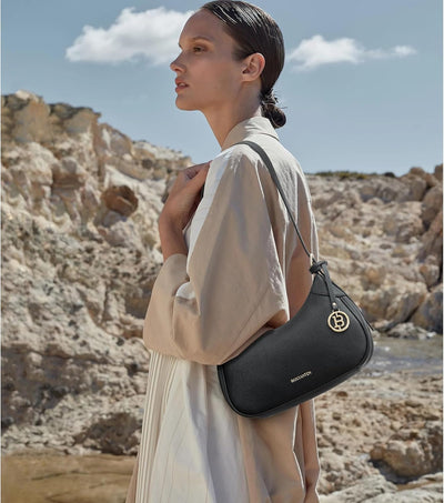 BOSTANTEN Damen Henkeltaschen Klein Handtaschen Schultertasche für Frauen Shopper Tasche Schwarz, Sc