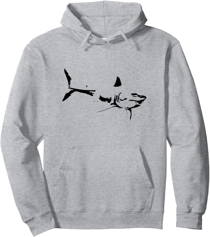 Weisser Hai Haie Raubfisch Zähne Rückenflosse Hai Pullover Hoodie