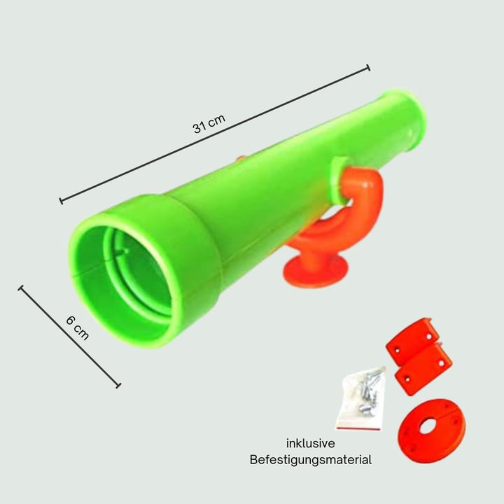 h2i Teleskop Spielturm & Spielhaus | Kinder-Fernrohr aus wetterfestem Kunststoff | ohne optische Ver