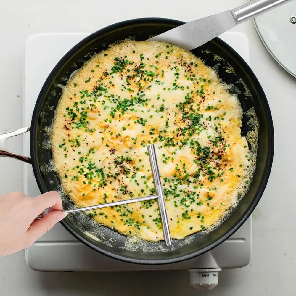 2 Stück Crepes Verteiler Spatel, Edelstahl Teigverteiler Crepe Spatel, Crepes Verteiler und Wender S