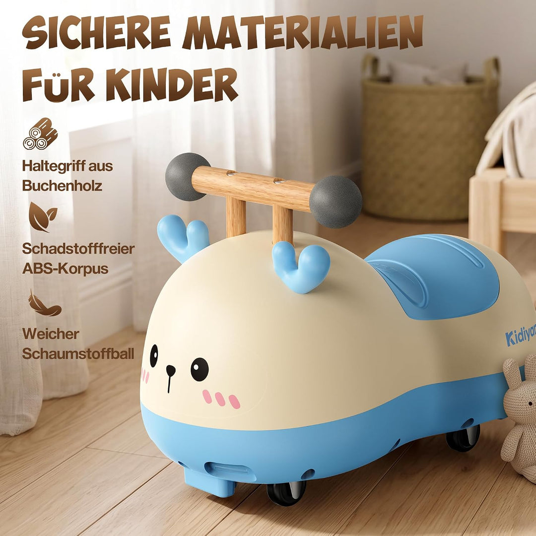 Rutschauto für Babys und Kleinkinder ab 10 Monaten, Hirsch Rutschfahrzeug mit 4 Rädern, Kinderrutsch