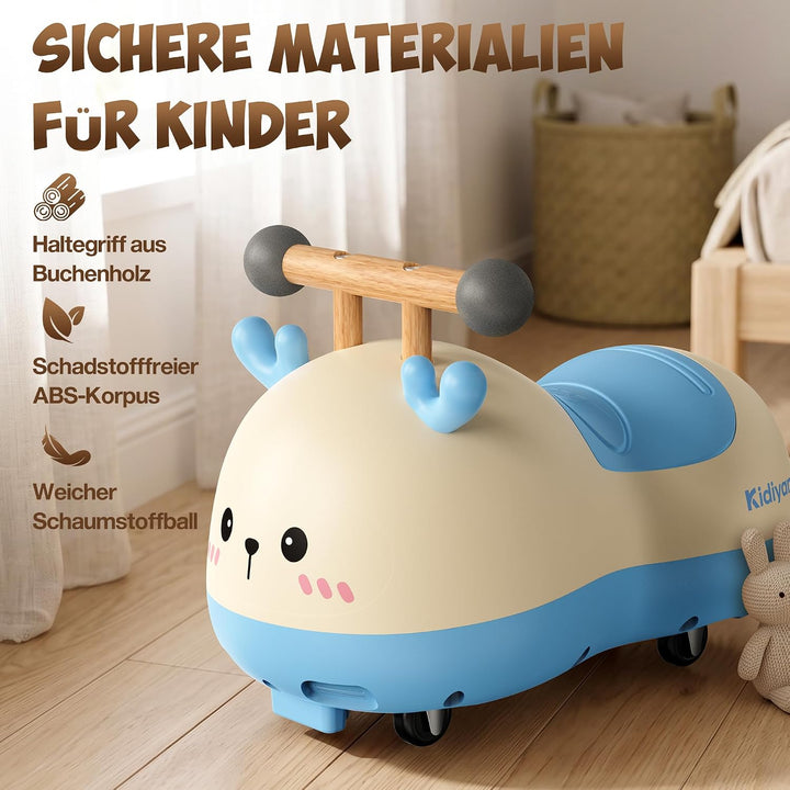 Rutschauto für Babys und Kleinkinder ab 10 Monaten, Hirsch Rutschfahrzeug mit 4 Rädern, Kinderrutsch