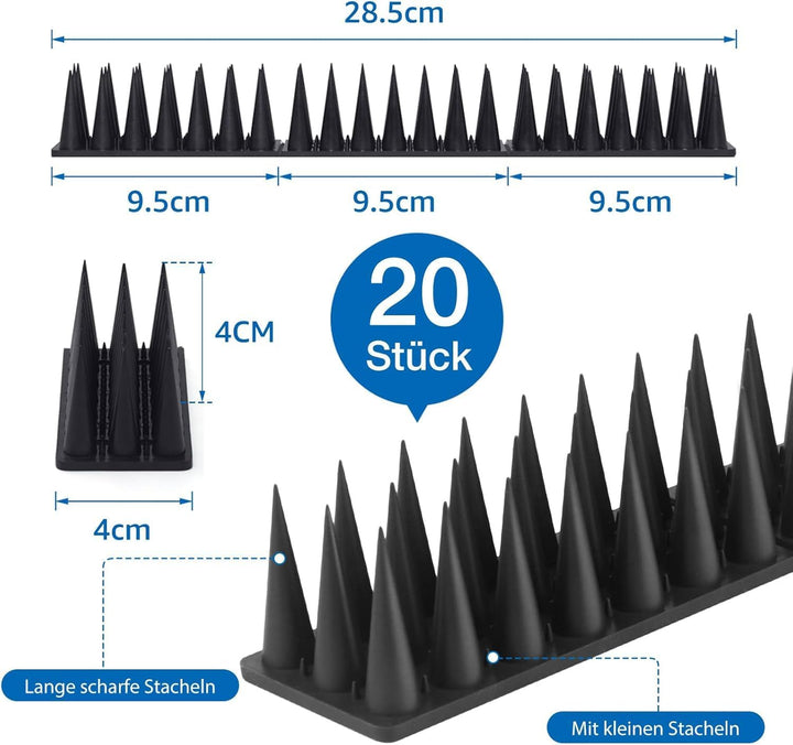 CIIC Taubenabwehr Spikes, 5.7 Meter Vogelabwehr Taubenschutz Taubenspikes Vogelschutz Kunststoff für