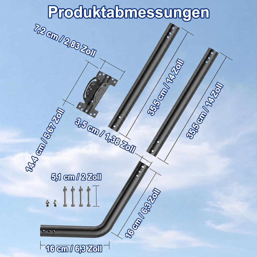 Universeller Antennenmast für Fernseh-, Satelliten-, Radio- und WLAN-Antennen - Verstellbarer Stände