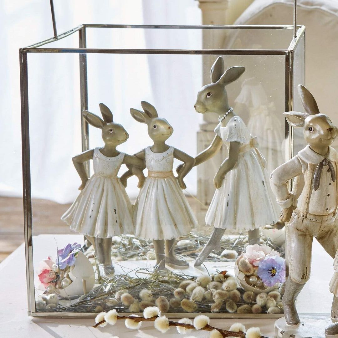 Loberon® Hasen Danseuses, liebevoll handbemalt, Zauberhafte Hasenfamilie, Osterhasen, Osterfiguren,