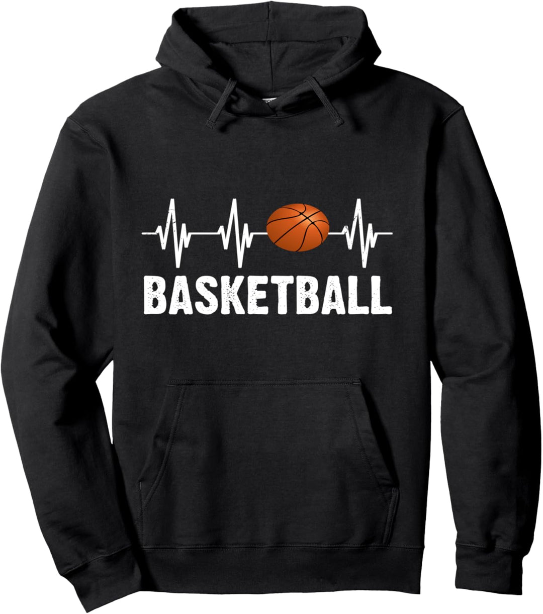 Basketball Herzlinie Geschenk Basketball Herzschlag Frequenz Pullover Hoodie