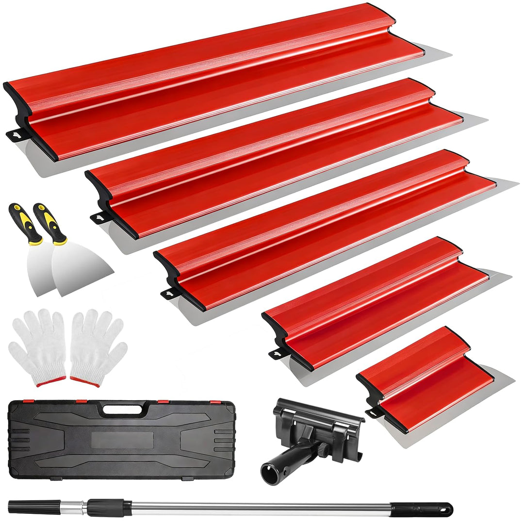 Flächenspachtelset Profi im Koffer, Inkl. 5 x Flächenschaber (16cm Halbmond, 25cm, 40cm, 60cm, 80cm)