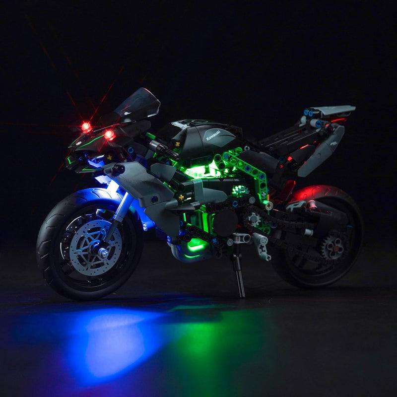 Led Licht Set für Lego Technic Kawasaki Ninja H2R Motorrad (Kein Lego), Dekorationsbeleuchtungsset f