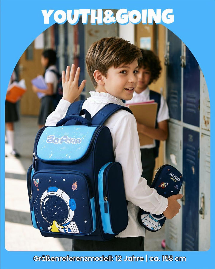 Amythe Schulrucksack Jungen 8-15 Jahre, Wasserdichte Schultasche für 3.-10. Klasse, Kinder Schulranz