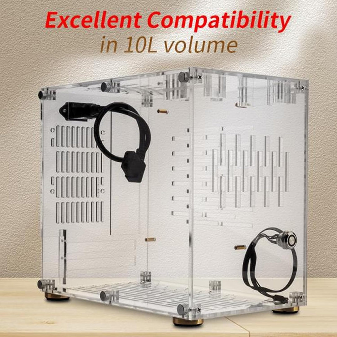 Annadue Klares Acryl ITX Gehäuse, Tragbares ITX Computer Gehäuse, Transparentes Acryl Chassis, 360 G