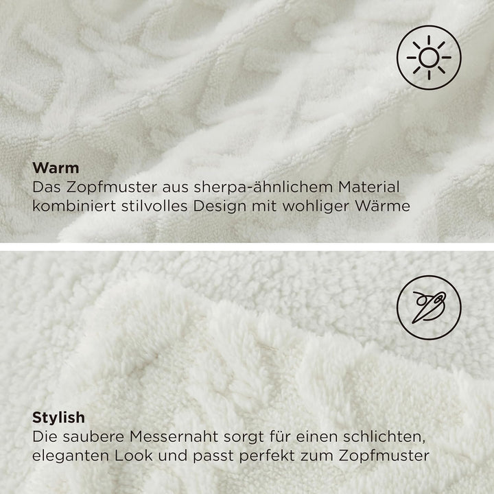 BEDSURE Kuscheldecke Decke Sofa Strickdecke - Wohndecken kuscheldecken Kleine 130x150, Sofadecke Dop