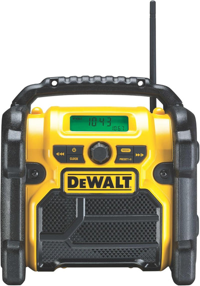 DeWalt Baustellenradio DCR019 – 2in1 Akku Radio & Netz Radio mit AUX-Eingang, robustem Gehäuse, Kabe