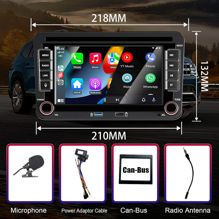 Wireless Carplay Autoradio für VW Golf 5 6 Polo T5 Tiguan Skoda Passat Jetta Caddy B6 B7 Touran Andr