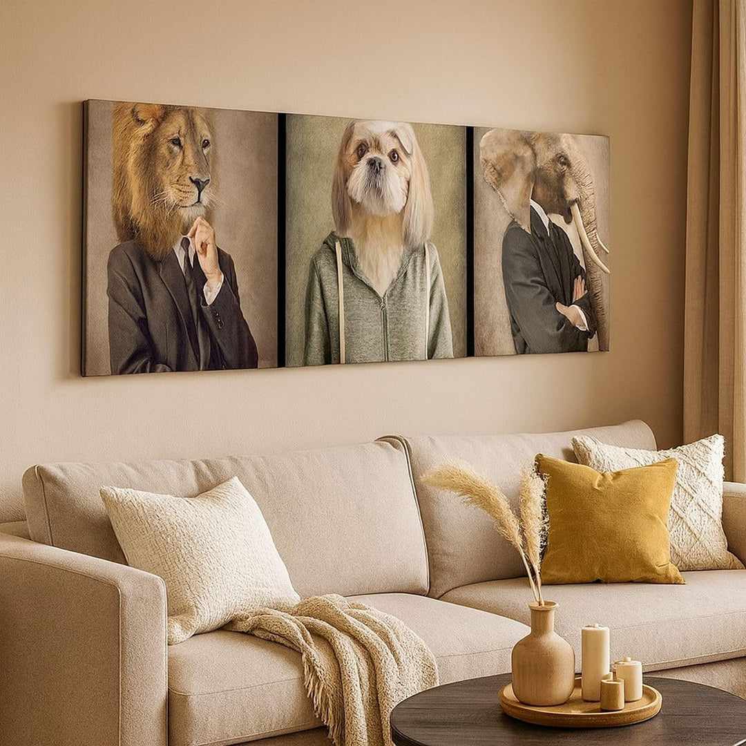 Wandbilder Dekoration Wohnzimmer Tier Abstraktion Panorama Bilder auf Leinwand 120x50cm Leinwandbild