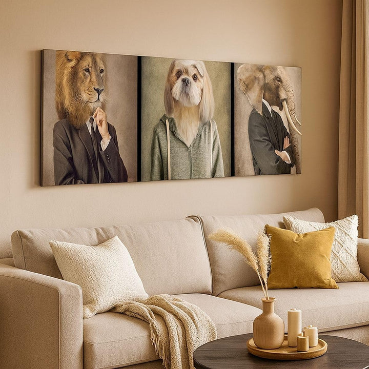 Panorama Bilder auf Leinwand 100x40cm Leinwandbild Tier Abstraktion Gross Wanddeko Bild Schlafzimmer