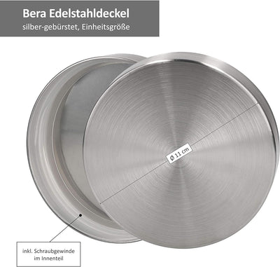 MamboCat Vorratsgläser Set Bera 6-tlg. mit Edelstahldeckel I befüllbare Glasdosen Ø 11 cm 0,8L + 1,2