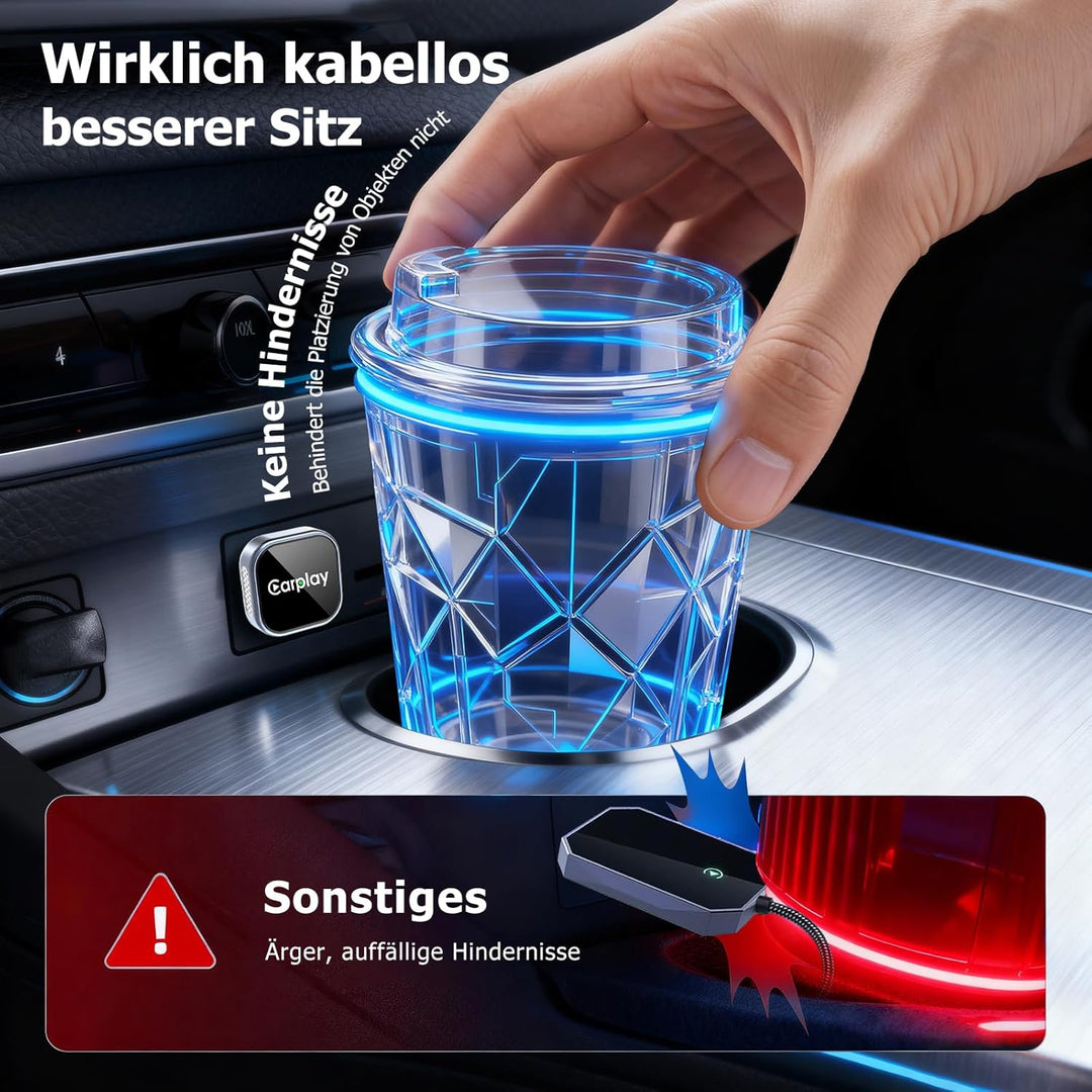 Wireless Carplay Adapter Für iPhone, Wandelt Kabelgebundenes Carplay in Kabelloses Um, Plug & Play,M