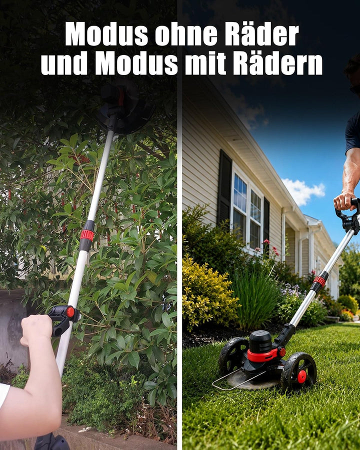 Akku Rasentrimmer für Makita 18V Akku, 4 in 1 BÜRSTENLOS Rasentrimmer mit Messer und Unkrautbürste,