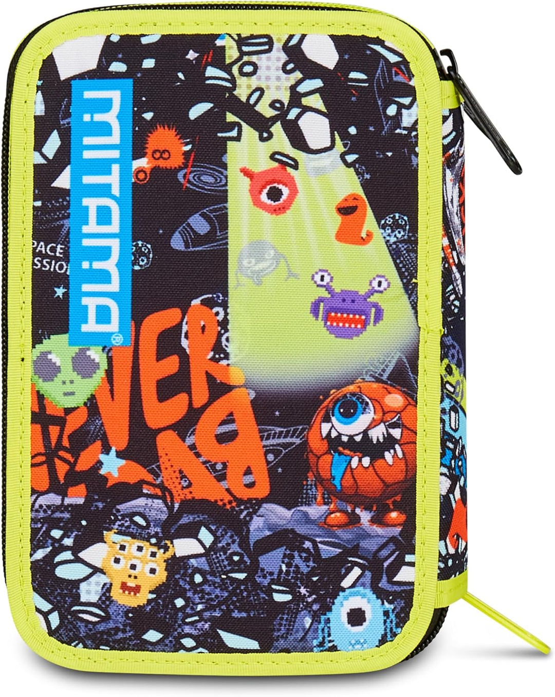 Mitama Federmäppchen mit 3 Fächern und 47 Teilen, gefülltes Schüleretui, Federtasche für Schreibware