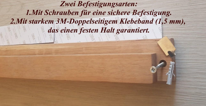 Maxarti Eiche Magnetisch Messerhalter Messerleiste Messerblock 45x6x4,5 cm besteht aus zwei Eichenho