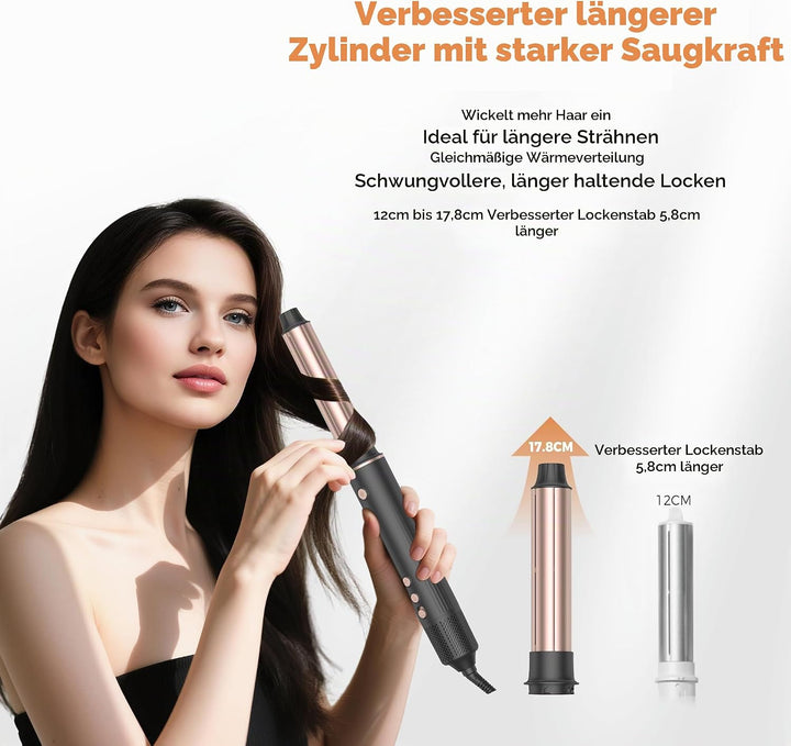 OKWRAP Haarstyler Hair Styler Set 110000U/Min Hairstyler 5 in 1, Multistyler 1300W Mit Föhn mit Rund