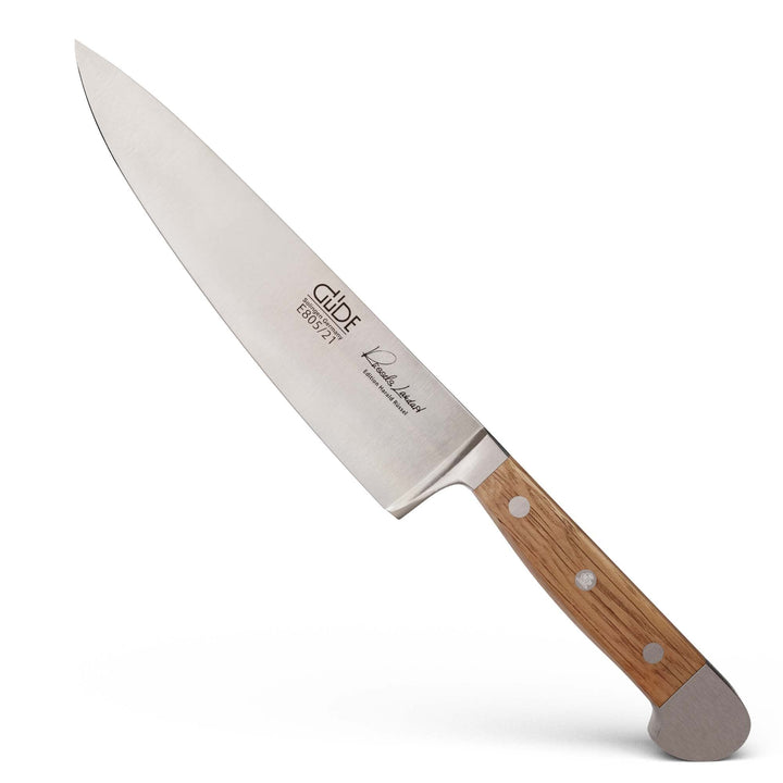 Güde Alpha-Eiche Serie Klingenlänge: 21 cm Fasseichenholz Kochmesser, Chromstahl, E805/21, Kochmesse