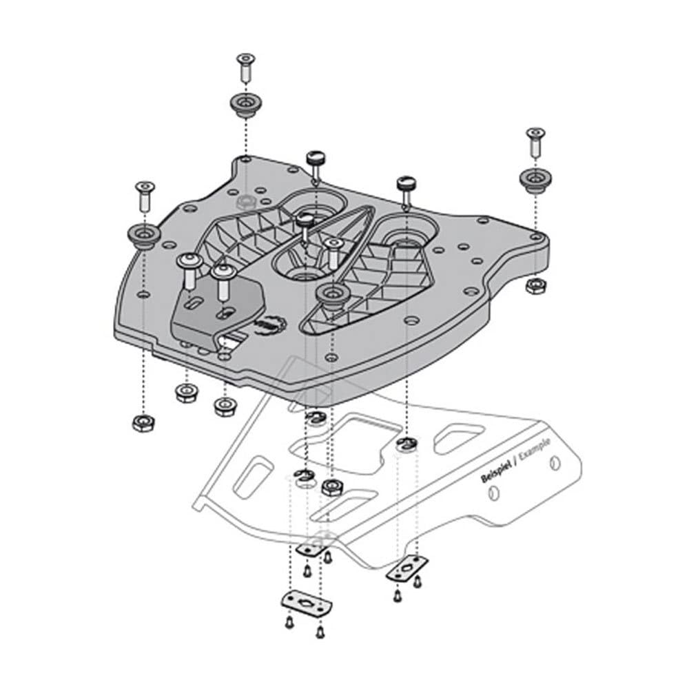 Adapter Plate for Alu-Rack Sw-Motech for Trax Top Case. Black