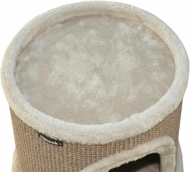 nanook Kratztonne, Höhe 89 cm, 3-teilig, Spieltonne für Katzen, 3 Ebenen, Kratzbaum, Kratzturm aus S