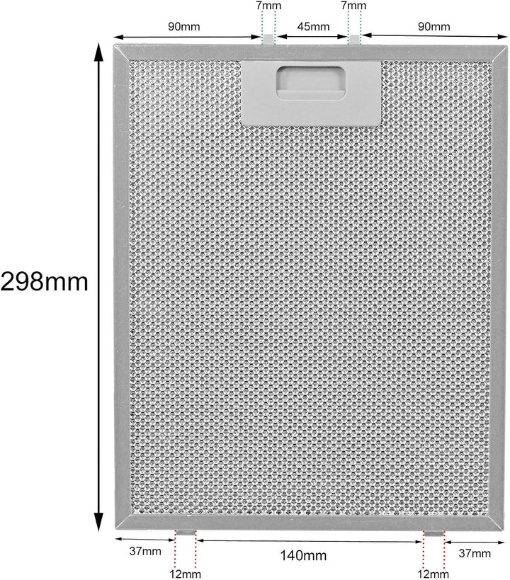 Hygena Dunstabzugshaube, Drahtgeflecht, Abluftfilter, 2 Stück, blau, 300 x 240 mm