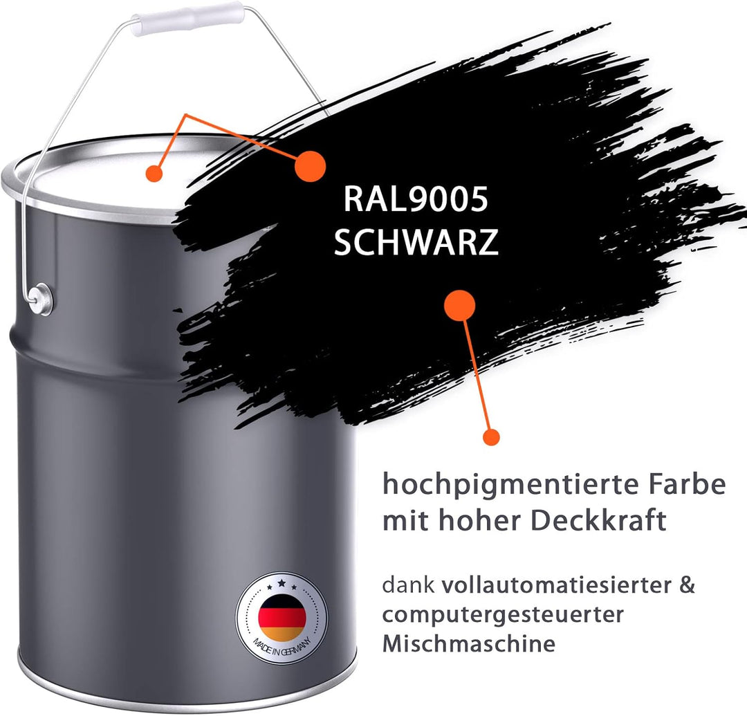 BEKATEQ 1K PU Bodenversiegelung RAL9005 Schwarz 10kg für aussen I Bodenbeschichtung &amp; Versiegelung f