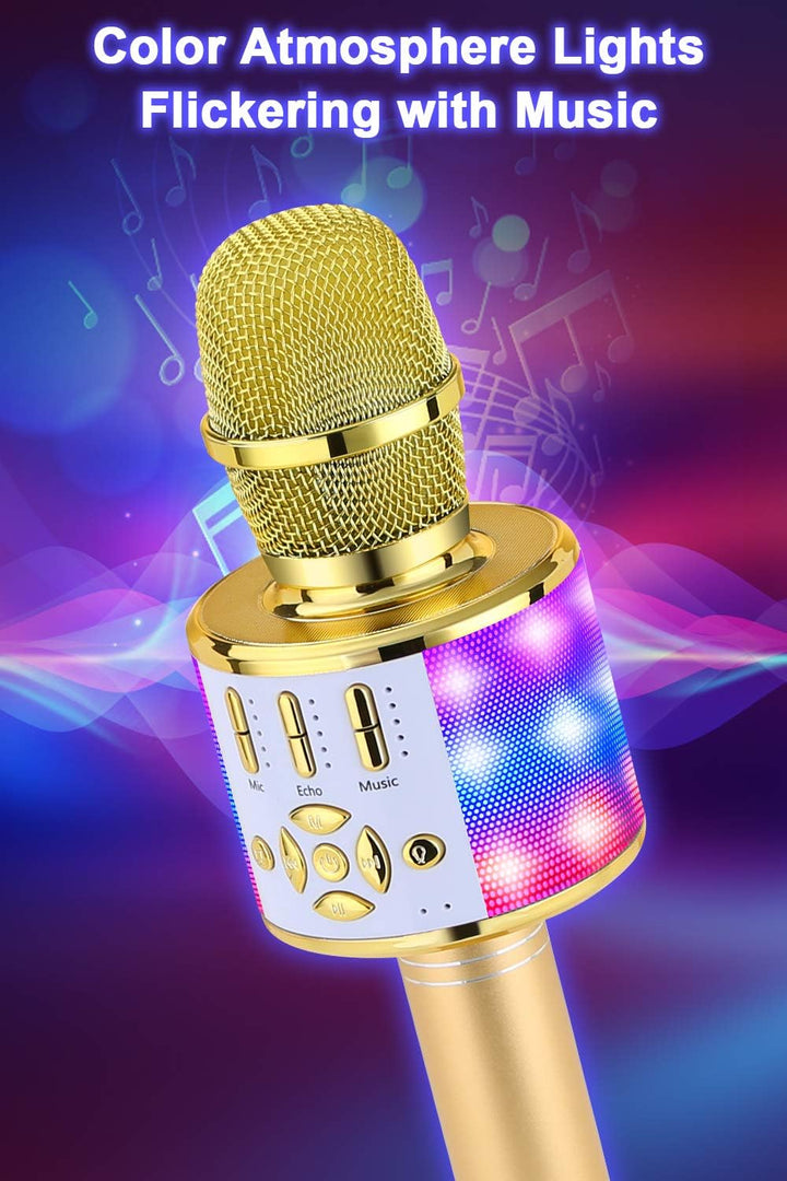 BONAOK Magic Sing Karaoke Mikrofon, Bluetooth Mikrofon Karaoke Kinder, 4 in 1 Sing Microphone, Draht