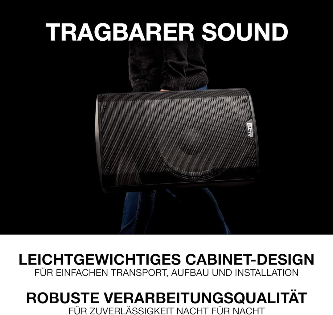 Alto Professional TX315 – 700 Watt 15-Zoll 2-Wege aktiver PA-Lautsprecher mit Signal-Limiting und sc