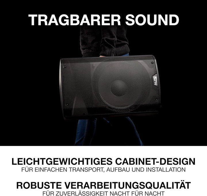 Alto Professional TX315 – 700 Watt 15-Zoll 2-Wege aktiver PA-Lautsprecher mit Signal-Limiting und sc