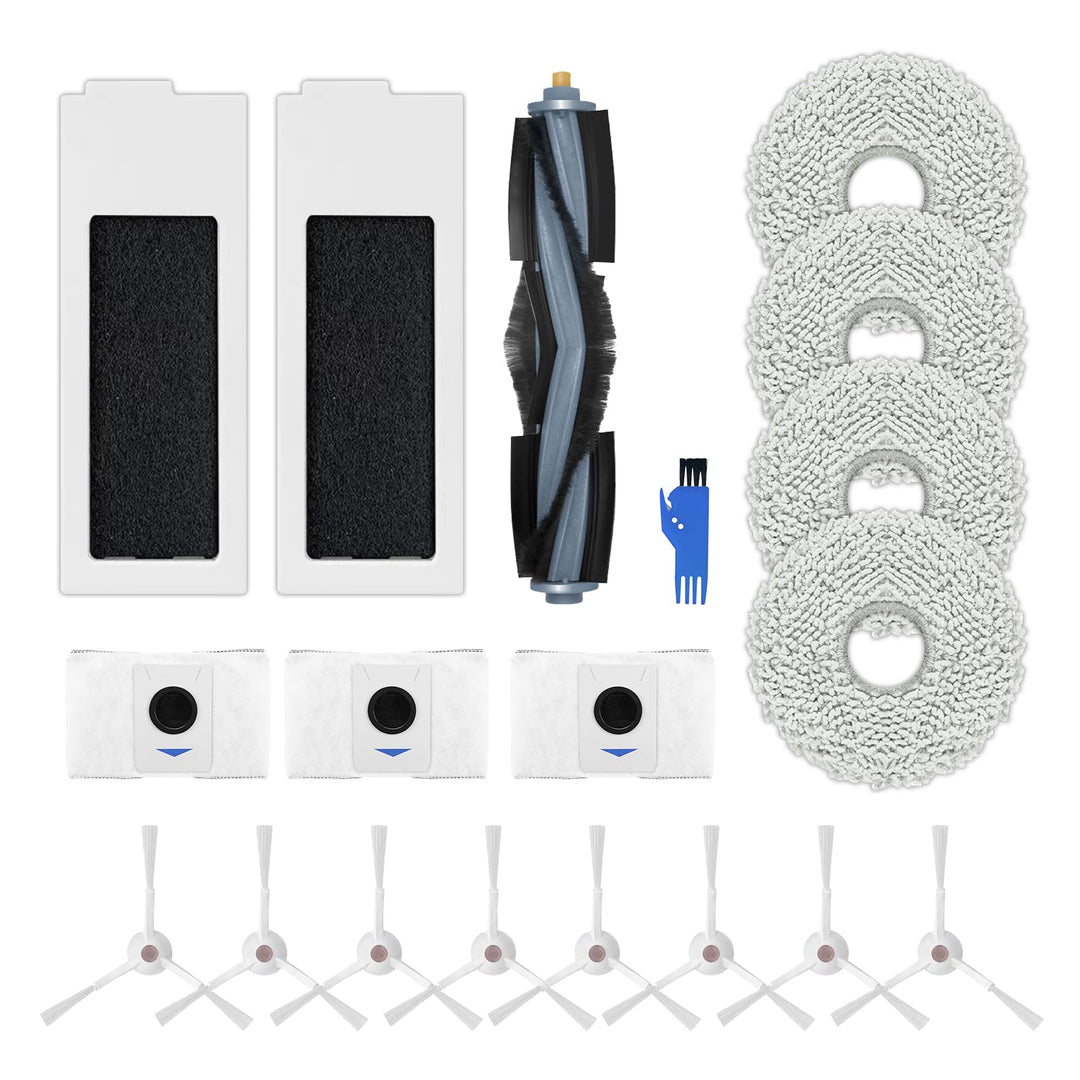 Ersatz Zubehörset für ECOVACS DEEBOT T20 Omni / T20e Omni, 1 Hauptbürste, 2 Filter,8 Seitenbürsten,4