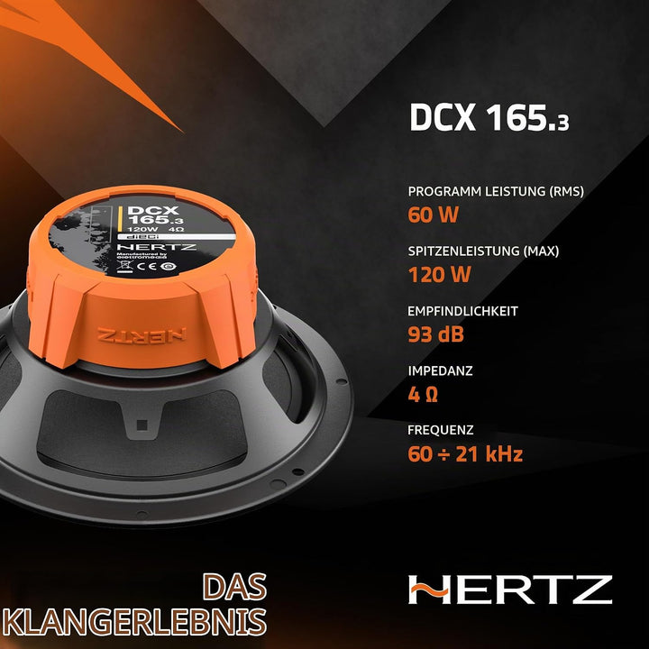 Hertz Dieci DCX 165.3 16,5cm 2-Wege Koaxialsystem Set Coax 2Way 165mm 1 Paar/2Stück
