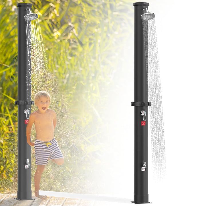 XMTECH Solardusche 40L, Solar Gartendusche, Pooldusche & Aussendusche, mit Fussdusche, 360° Regendus