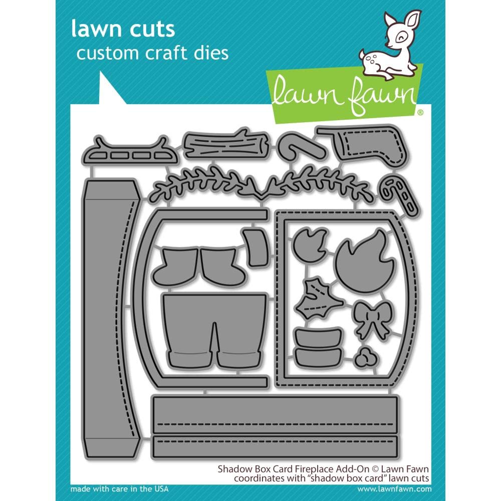 Lawn Fawn, Lawn cuts/Stanzschablone, Shadow Box Card Fireplace add-on