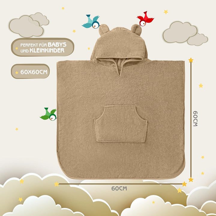 FUCHSUNDPANDA Fuchs&Panda® Badeponcho Kinder EXTRA warm, weich & kuschelig (100% Bambus) | Badeponch