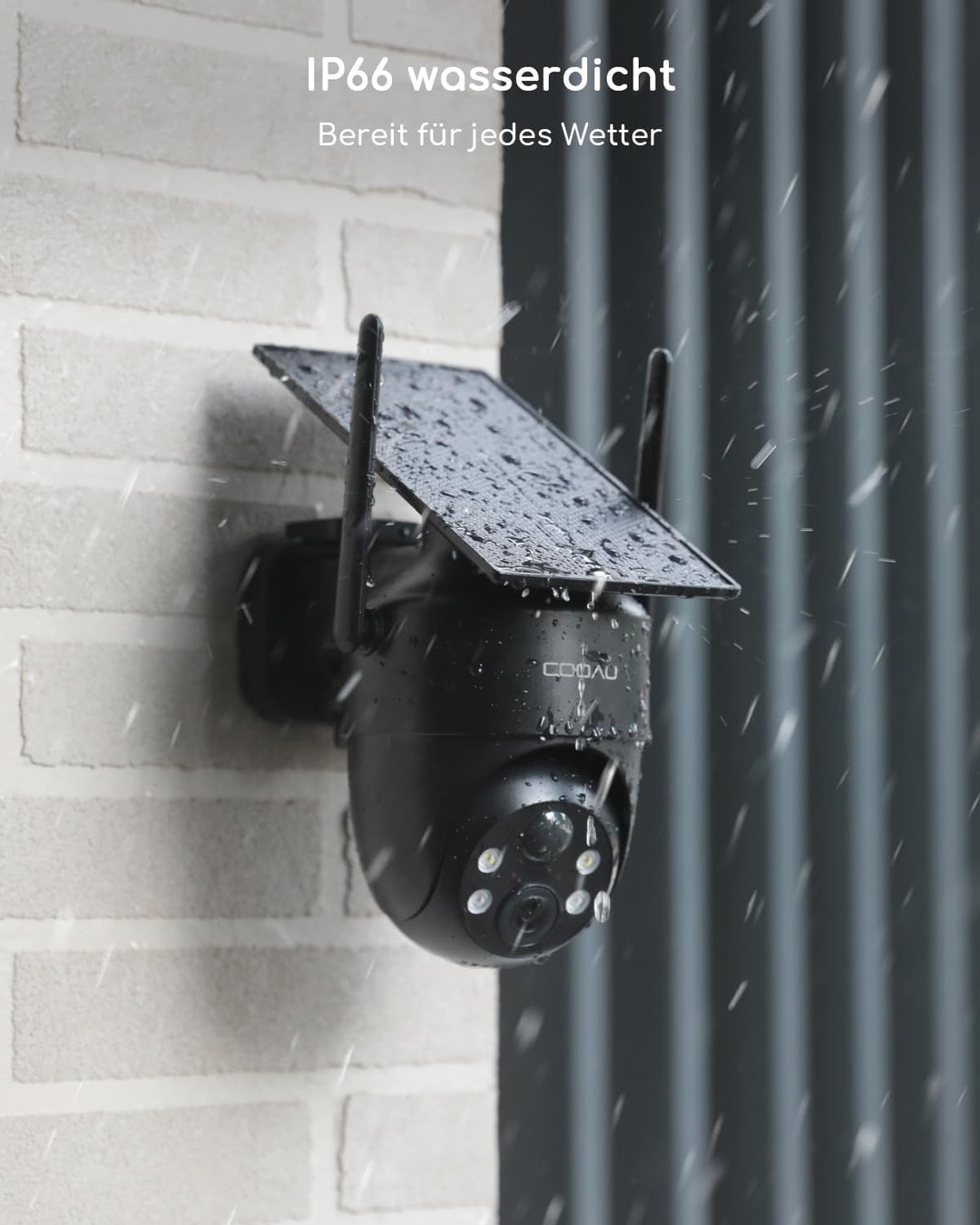 COOAU Überwachungskamera Aussen Akku Solar-2K Outdoor WLAN Kamera Überwachung Aussen mit Kabellose I