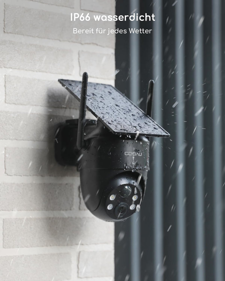COOAU Überwachungskamera Aussen Akku Solar-2K Outdoor WLAN Kamera Überwachung Aussen mit Kabellose I