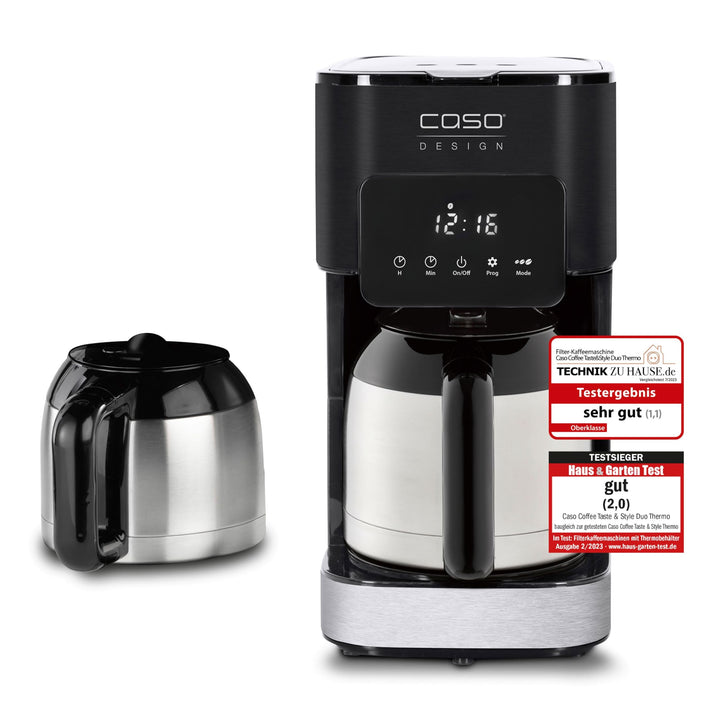 Caso Coffee Taste & Style Duo Thermo, Edelstahl, Schwarz