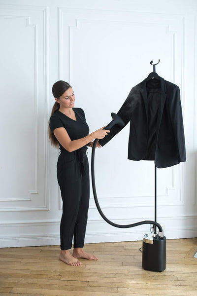 SteamOne MINILYS PLUS Dampfglätter, Vertical Steamer, Kunststoff, schwarz, für empfindliche Stoffe M