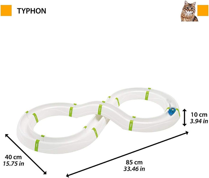 Ferplast Interaktives Spiel für Katzen TYPHON Katzenspielzeug, Modular Circuit, LED Luminous Ball en