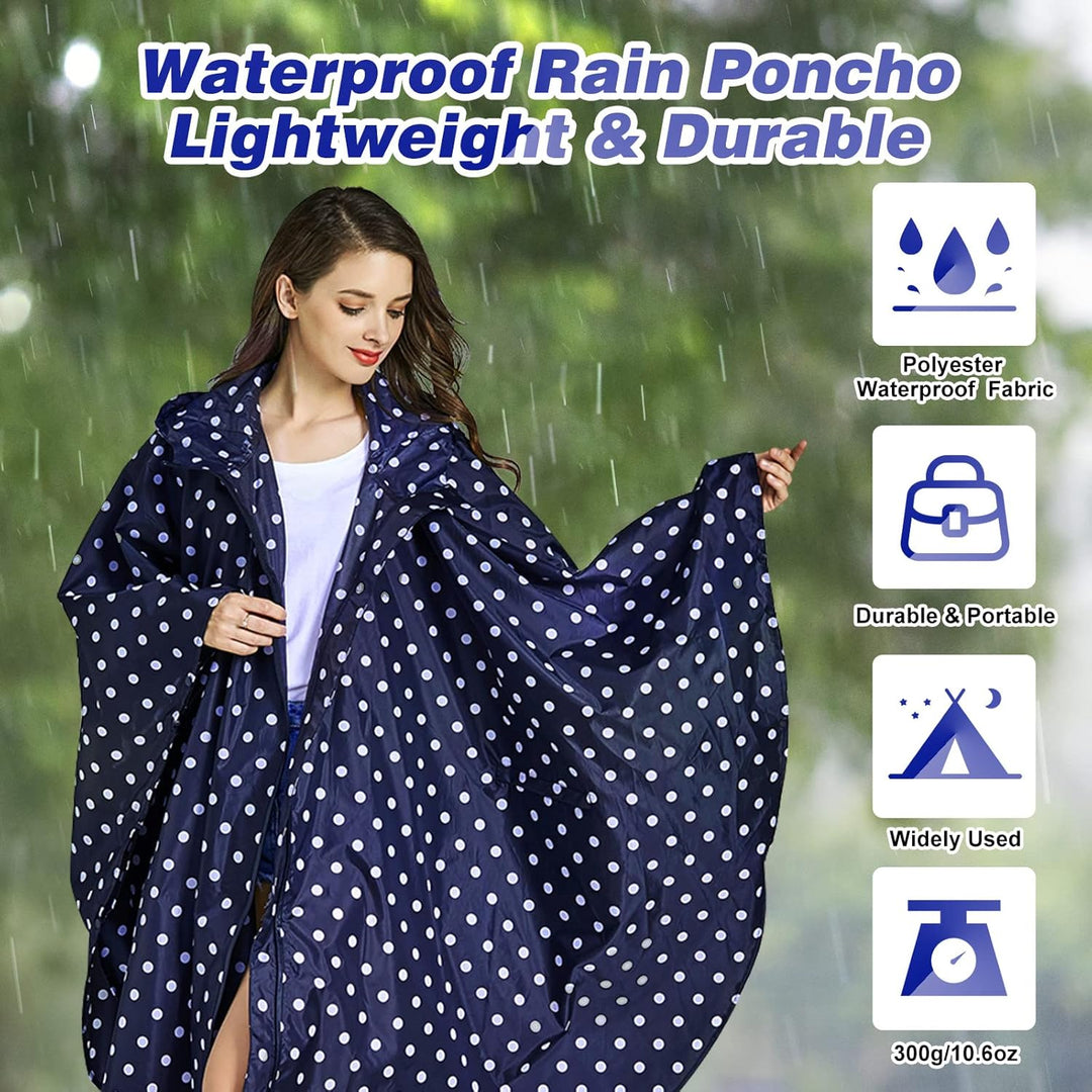 LAMA Mode Regenponcho Unisex Regenmantel Atmungsaktiv Regencape Leicht Regenjacke Regenschutzbekleid