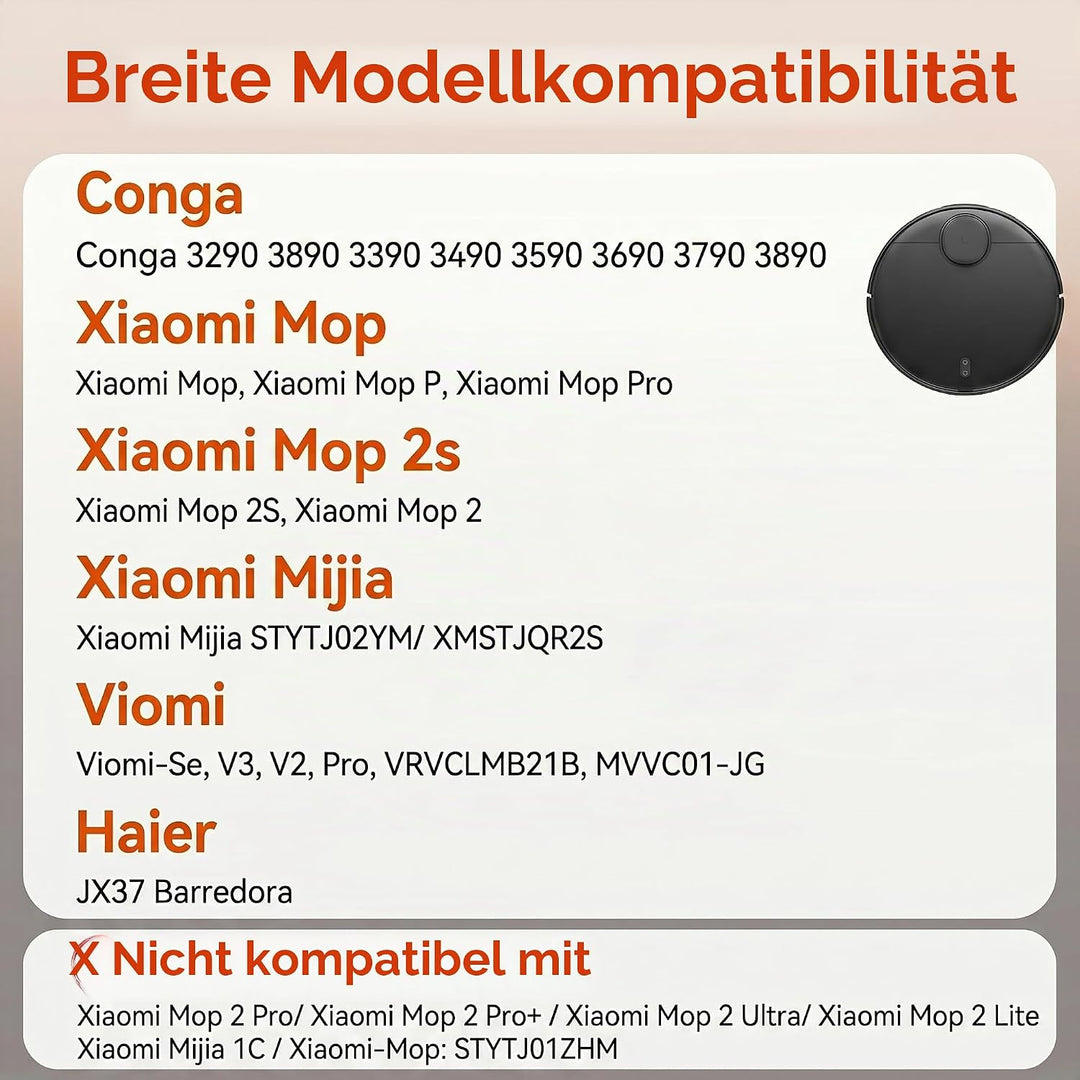 6900mAh Ersatzakku für Xiaomi Mop 2S / Mop Pro/Mop P, 14.4V Li-ion Akku mit Xiaomi Mijia STYTJ02YM /